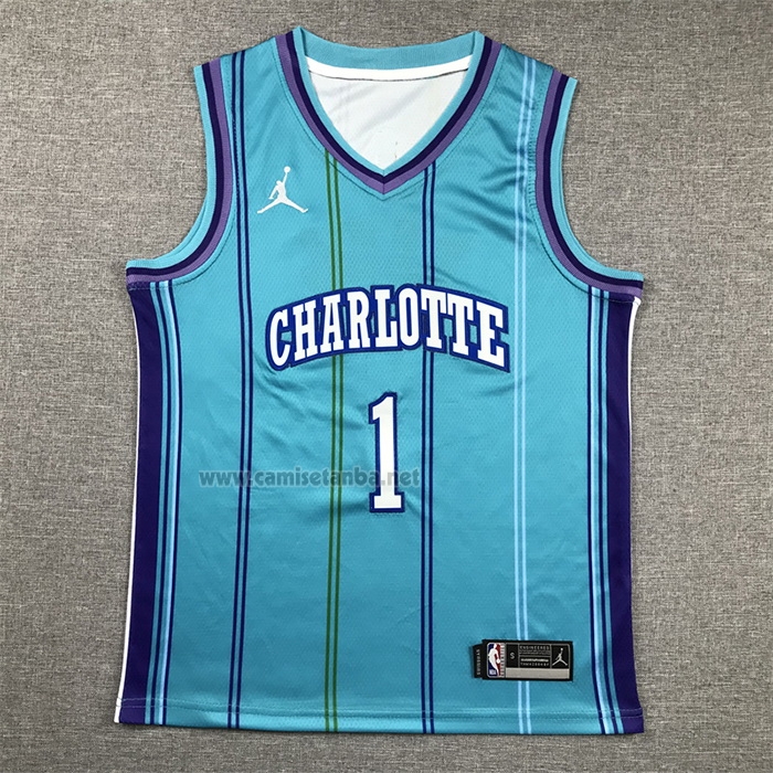 Camiseta Nino Charlotte Hornets LaMelo Ball NO 1 Classic 2023-24 Verde